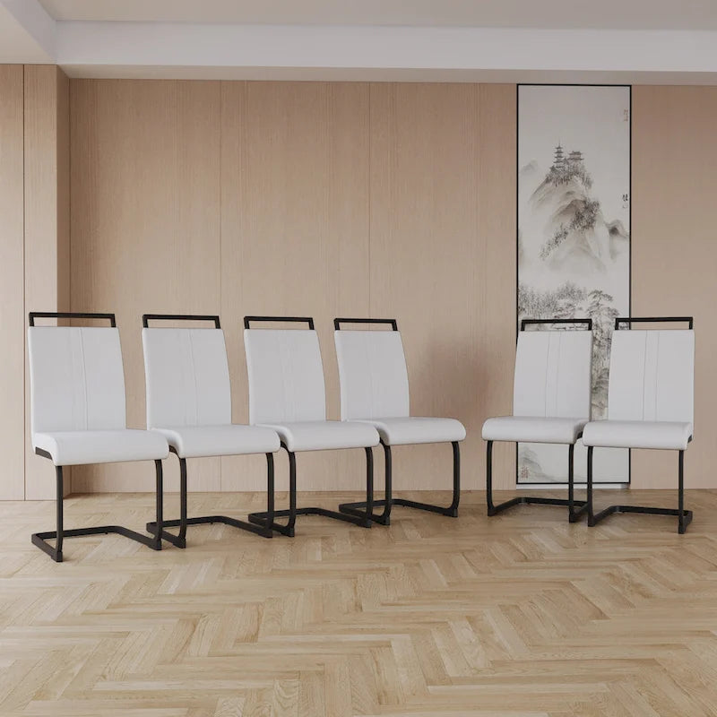 Chaise d'appoint rembourrée à dossier haut avec tube en C