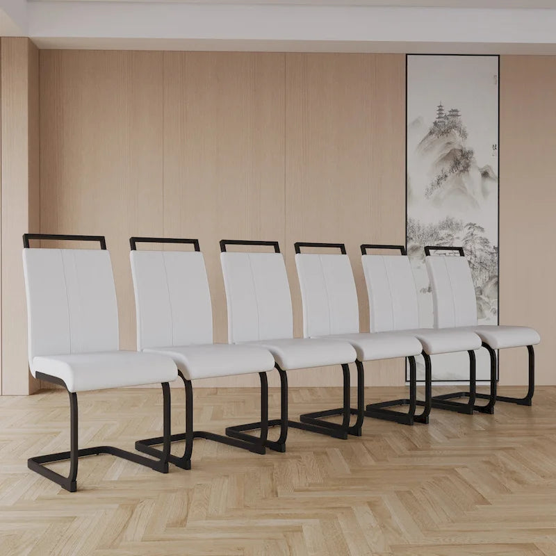 Chaise d'appoint rembourrée à dossier haut avec tube en C