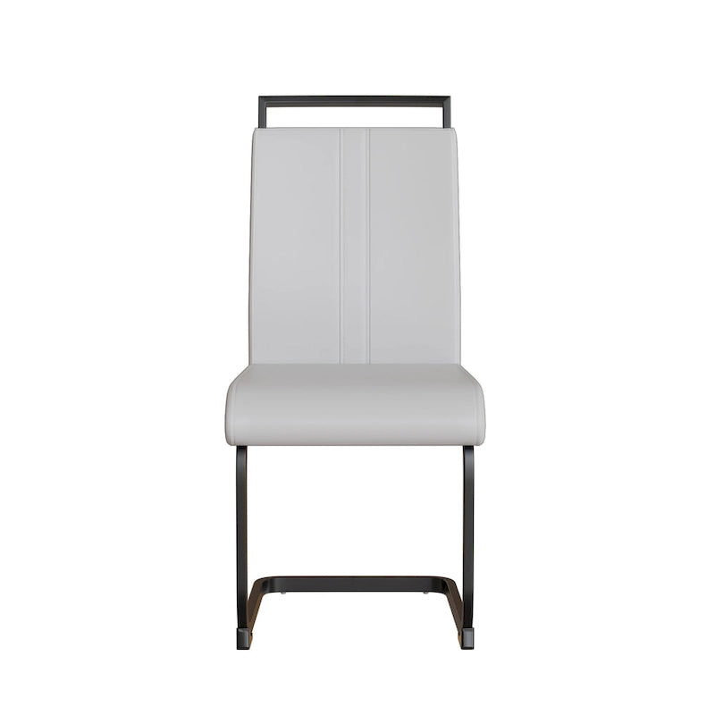 Chaise d'appoint rembourrée à dossier haut avec tube en C