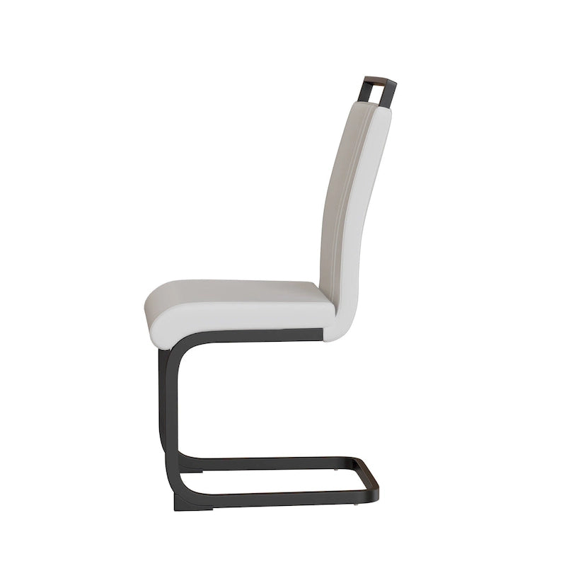 Chaise d'appoint rembourrée à dossier haut avec tube en C