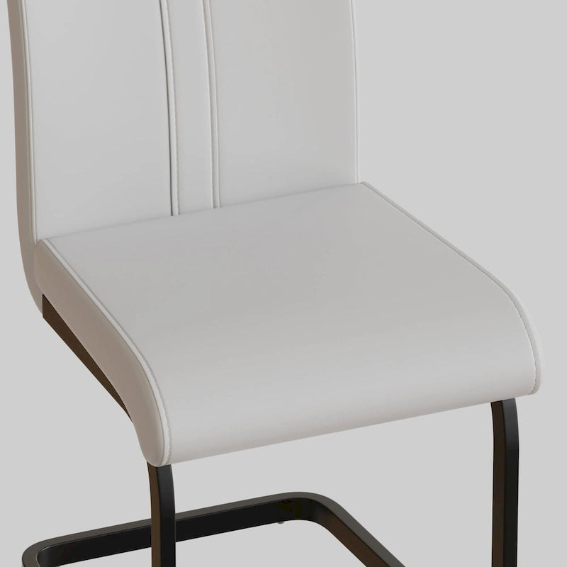 Chaise d'appoint rembourrée à dossier haut avec tube en C