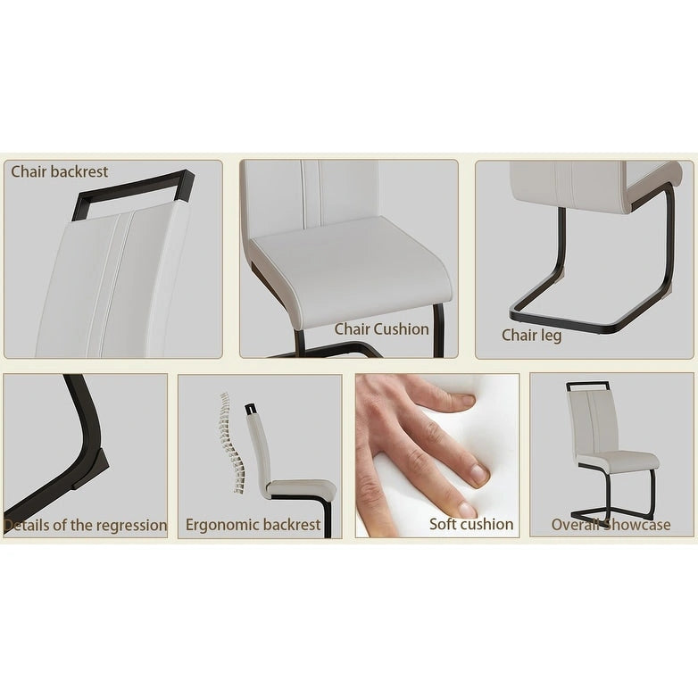 Chaise d'appoint rembourrée à dossier haut avec tube en C