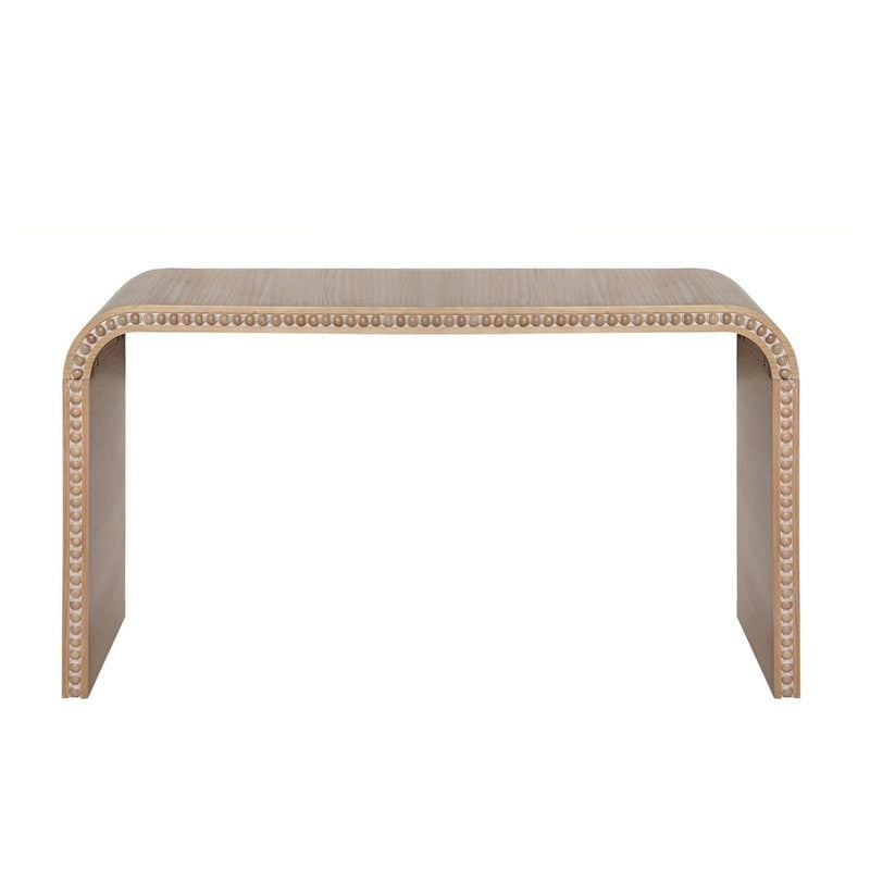 Table d'entrée 59, table console incurvée de style cascade avec perles en bois
