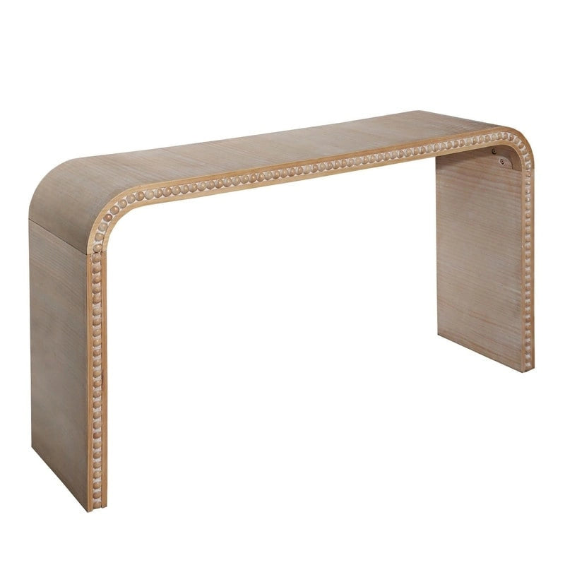 Table d'entrée 59, table console incurvée de style cascade avec perles en bois