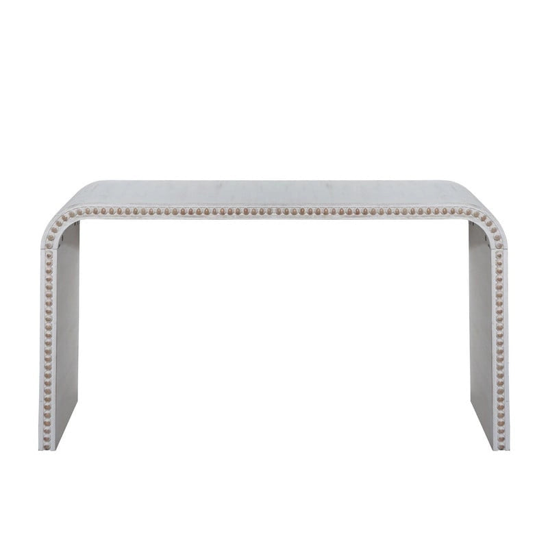 Table d'entrée 59, table console incurvée de style cascade avec perles en bois