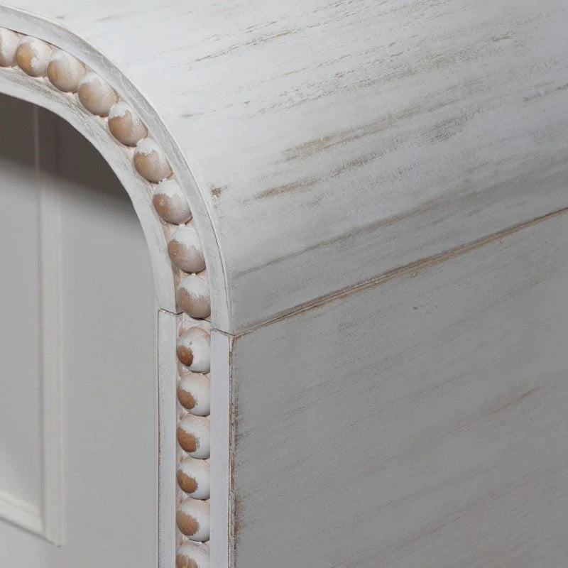 Table d'entrée 59, table console incurvée de style cascade avec perles en bois