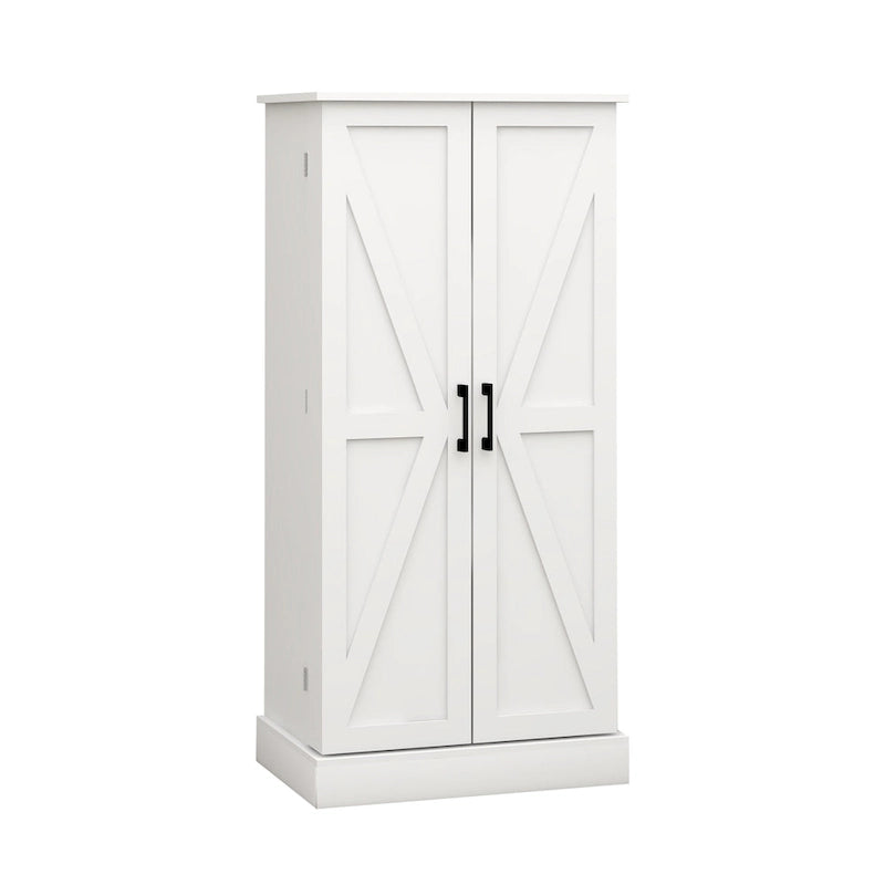 Armoire de cuisine indépendante avec 50 LED, buffet avec 2 portes et étagères, et 2 étagères réglables