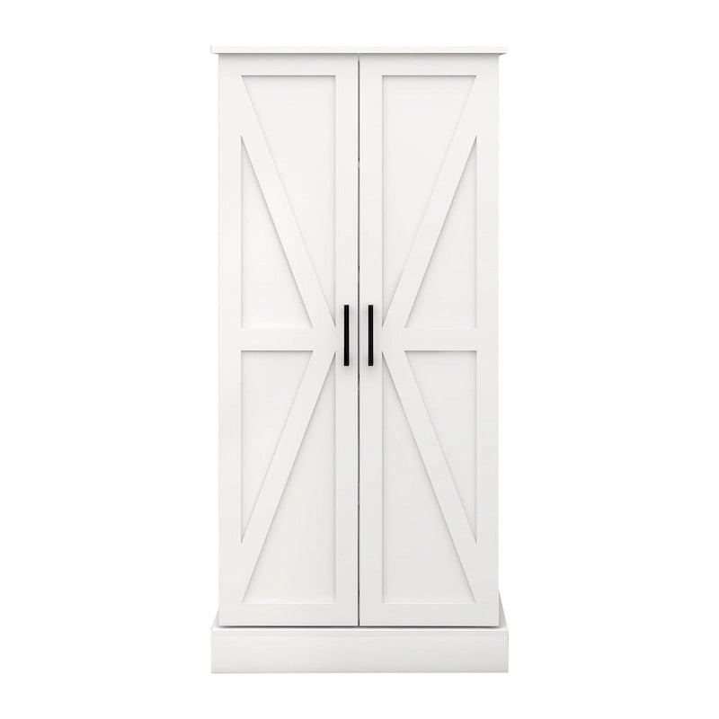 Armoire de cuisine indépendante avec 50 LED, buffet avec 2 portes et étagères, et 2 étagères réglables