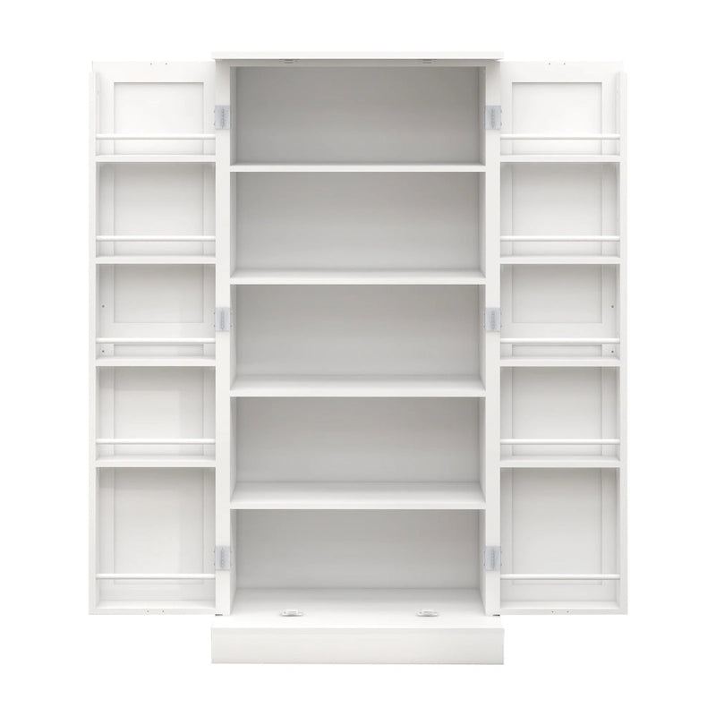 Armoire de cuisine indépendante avec 50 LED, buffet avec 2 portes et étagères, et 2 étagères réglables