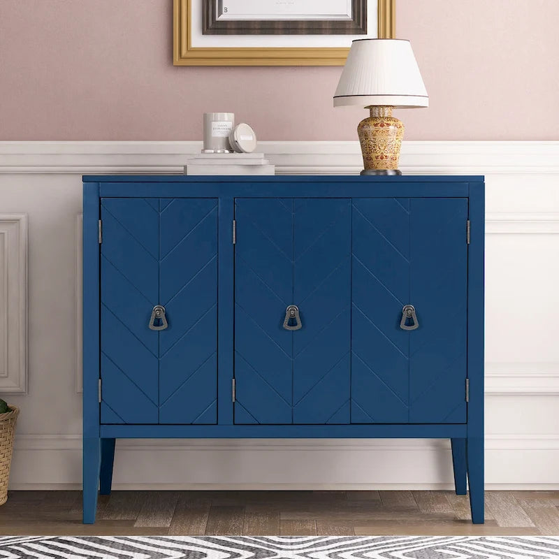 Armoire de Rangement d'Appoint Vintage avec Étagère Réglable, Table Console en Bois Massif, Table de Canapé