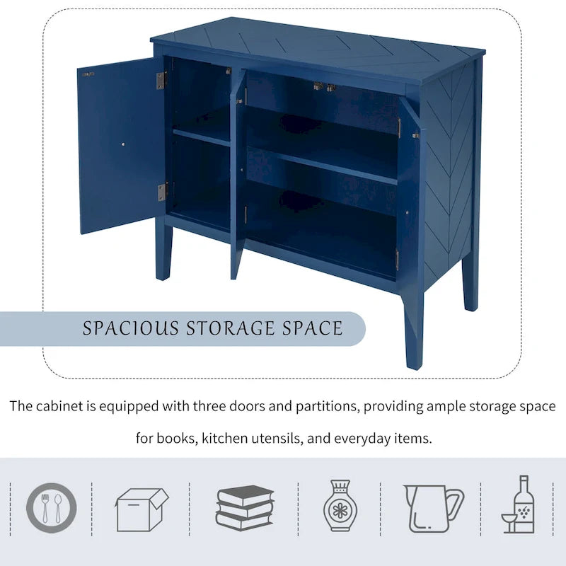 Armoire de Rangement d'Appoint Vintage avec Étagère Réglable, Table Console en Bois Massif, Table de Canapé