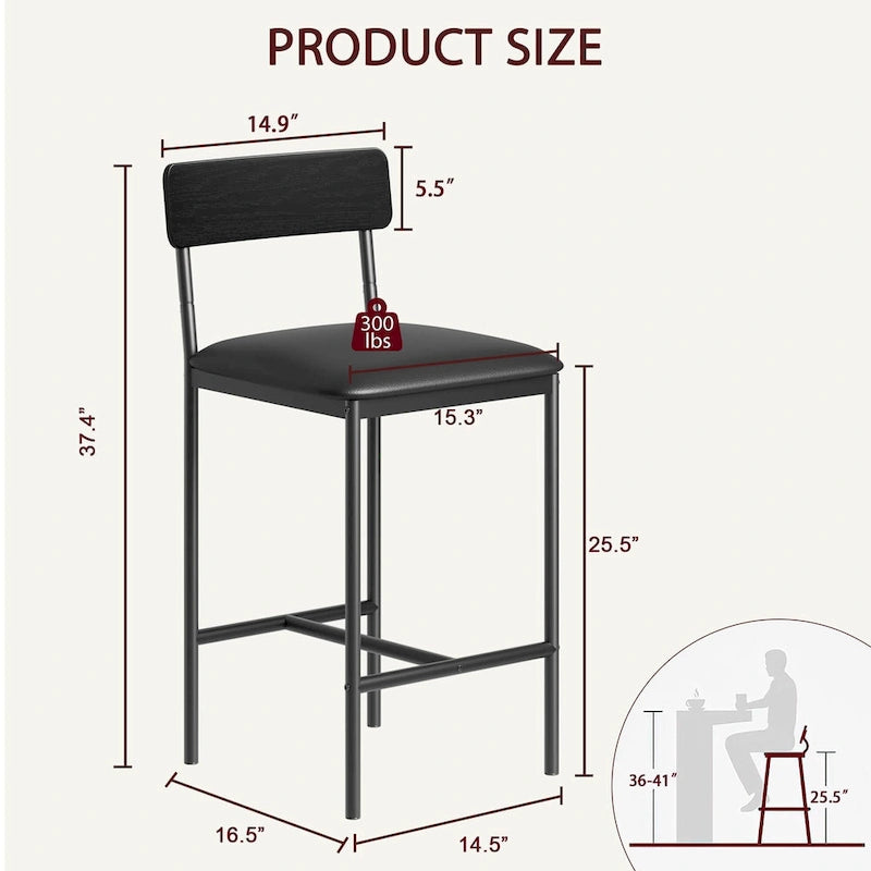 Tabourets de bar lot de 4, tabourets de bar de cuisine avec repose-pieds