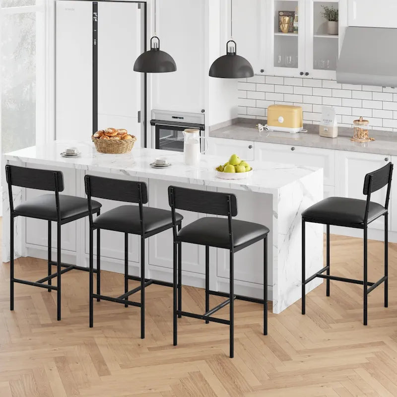 Tabourets de bar lot de 4, tabourets de bar de cuisine avec repose-pieds