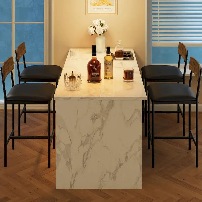 Tabourets de bar lot de 4, tabourets de bar de cuisine avec repose-pieds