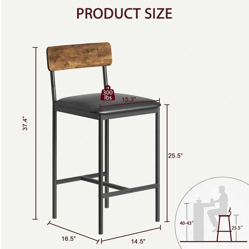 Tabourets de bar lot de 4, tabourets de bar de cuisine avec repose-pieds