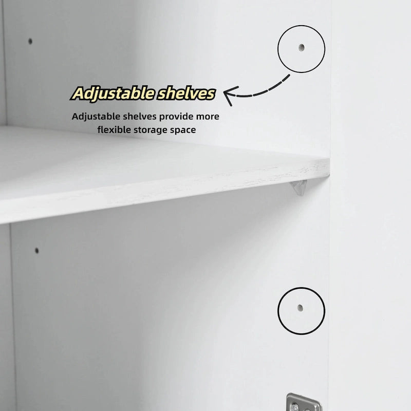 Bahut sans poignée à 4 portes pour salle à manger, salon