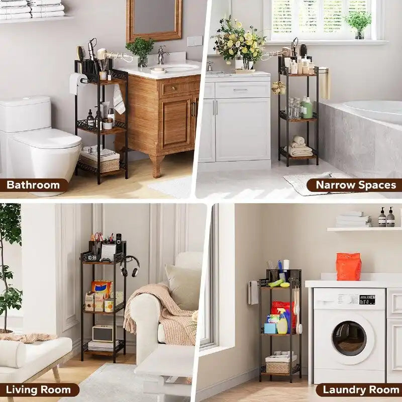 Étagère de salle de bain 3 niveaux – 29 P x 25 L x 83 H cm