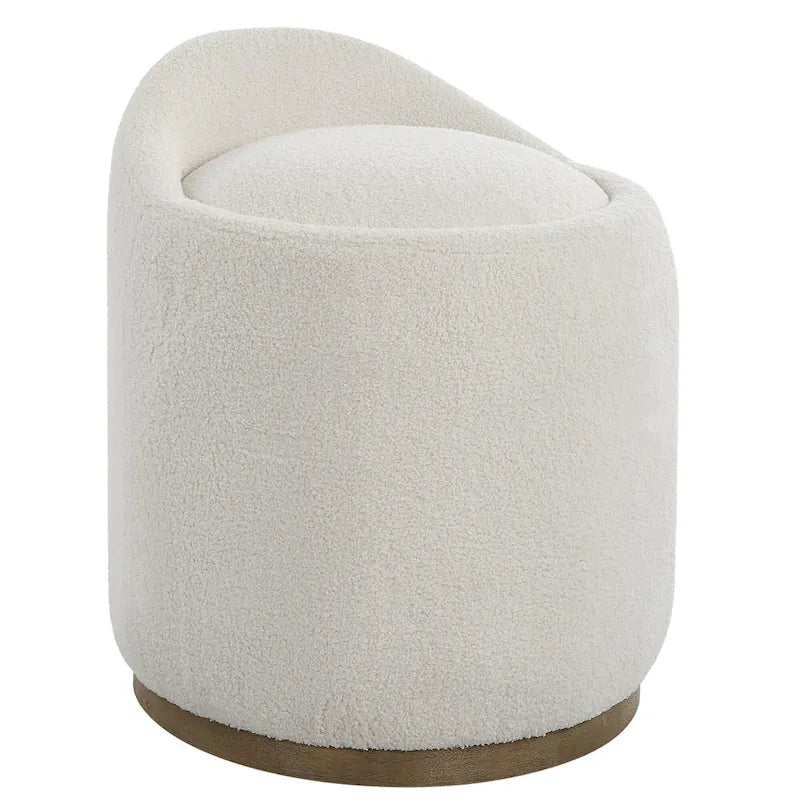 Pouf-ottoman pivotant moelleux rembourré - 24 - Blanc et marron