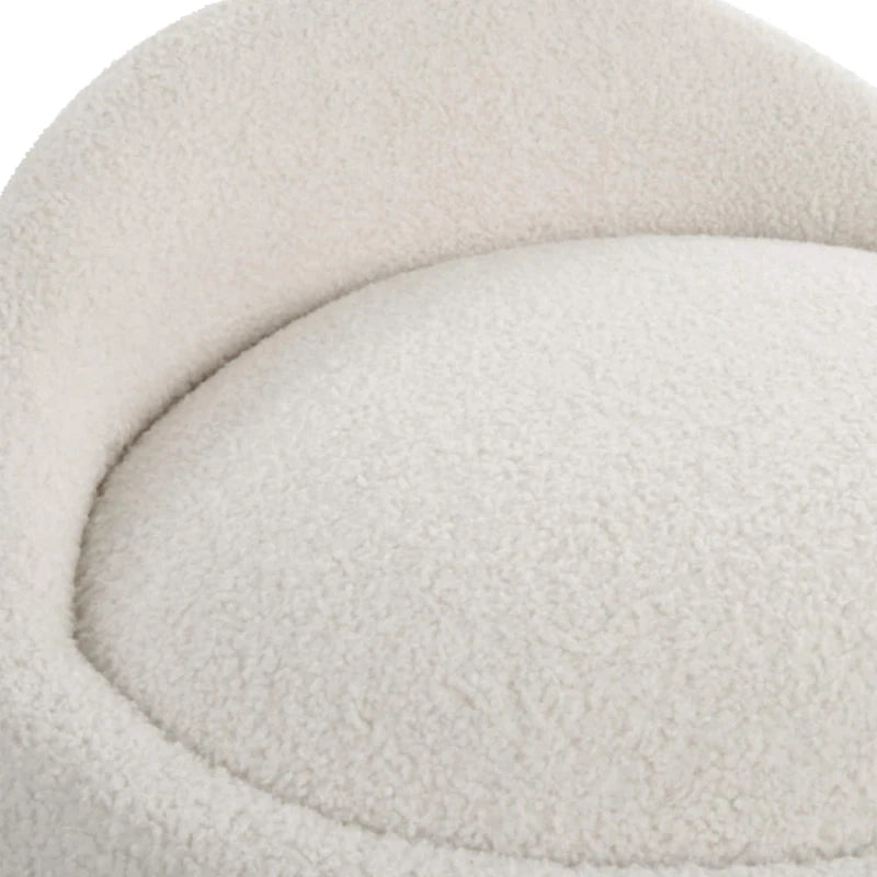 Pouf-ottoman pivotant moelleux rembourré - 24 - Blanc et marron
