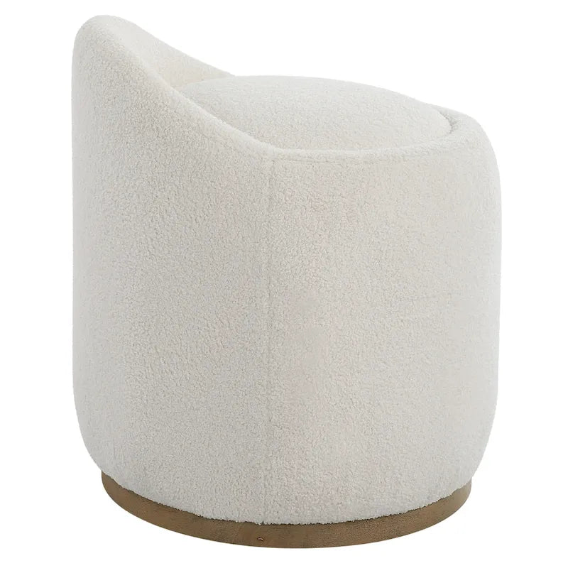 Pouf-ottoman pivotant moelleux rembourré - 24 - Blanc et marron