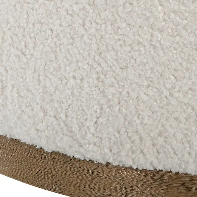 Pouf-ottoman pivotant moelleux rembourré - 24 - Blanc et marron