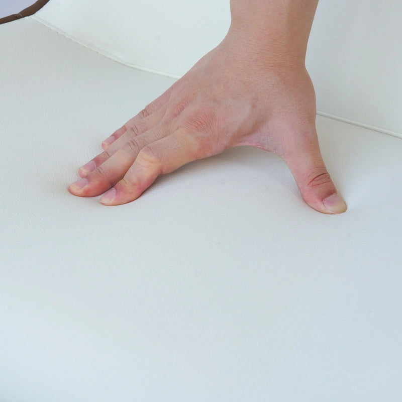 Lot de 2 chaises de salle à manger modernes en polyuréthane avec dossier solide et pieds en métal noir