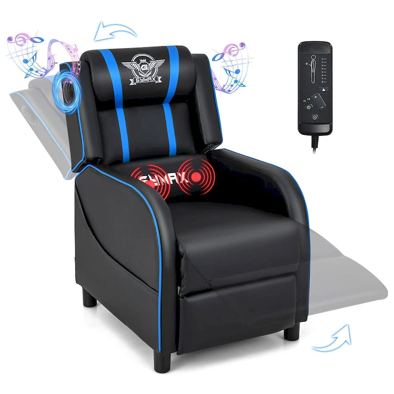 Fauteuil de relaxation Gymax de jeu et de massage, en cuir PU