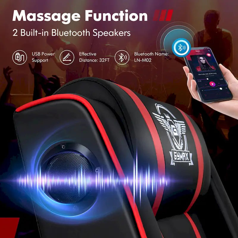 Fauteuil de relaxation Gymax de jeu et de massage, en cuir PU