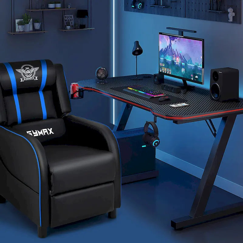 Fauteuil de relaxation Gymax de jeu et de massage, en cuir PU