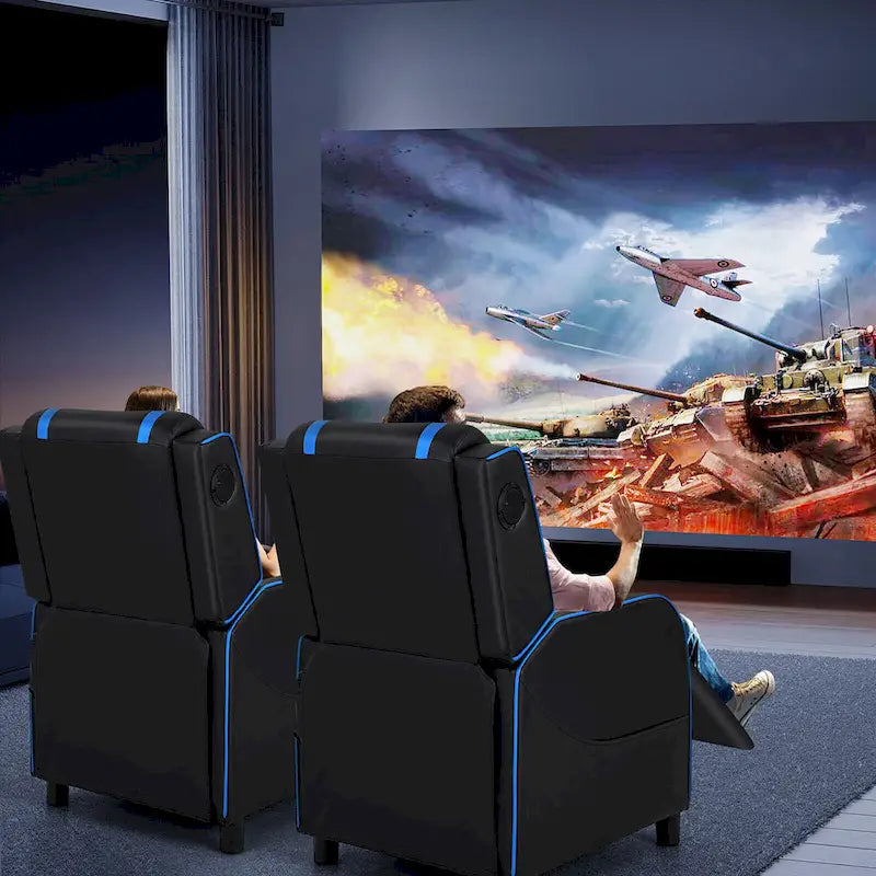 Fauteuil de relaxation Gymax de jeu et de massage, en cuir PU