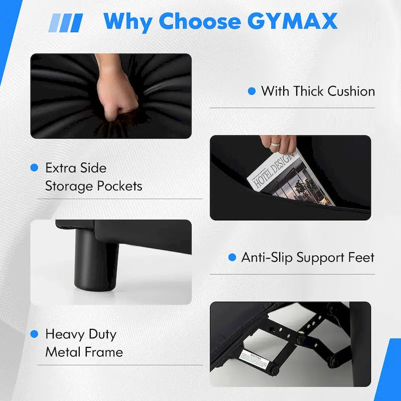 Fauteuil de relaxation Gymax de jeu et de massage, en cuir PU