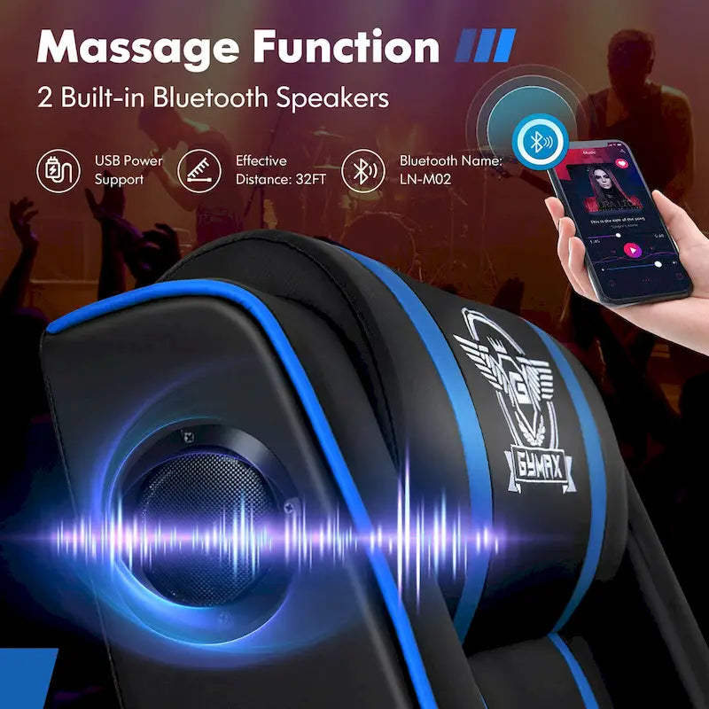 Fauteuil de relaxation Gymax de jeu et de massage, en cuir PU