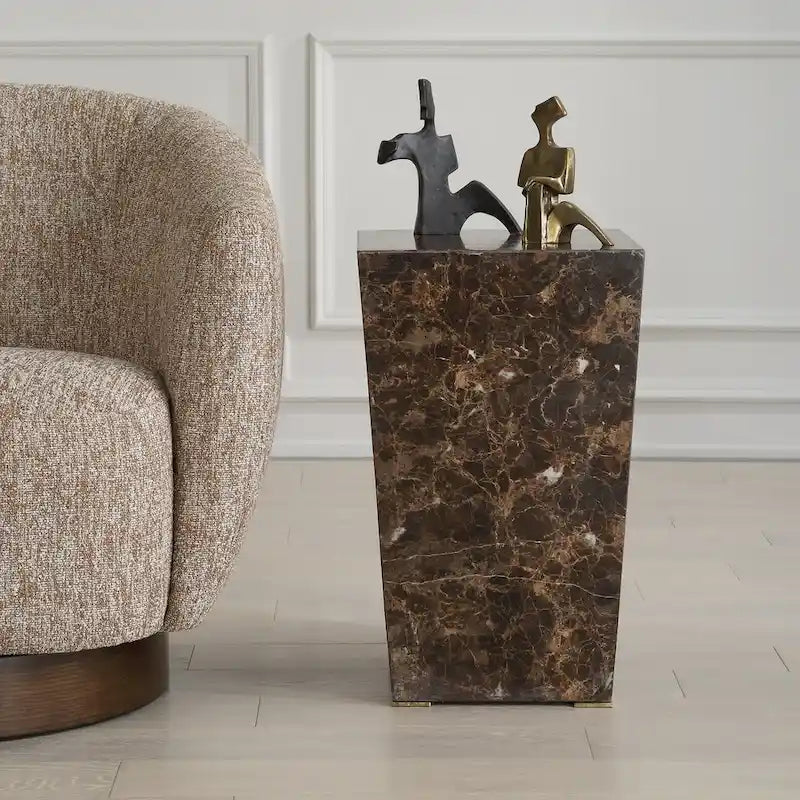 Table d'appoint en marbre Uttermost 24879 Poe, 14 po de large