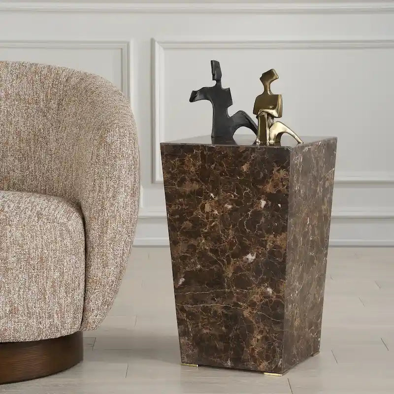 Table d'appoint en marbre Uttermost 24879 Poe, 14 po de large