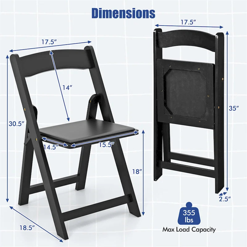 Lot de 4 chaises de salle à manger Gymax avec pieds en bois d'hévéa et siège rembourré pour