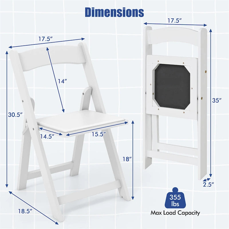 Lot de 4 chaises de salle à manger Gymax avec pieds en bois d'hévéa et siège rembourré pour