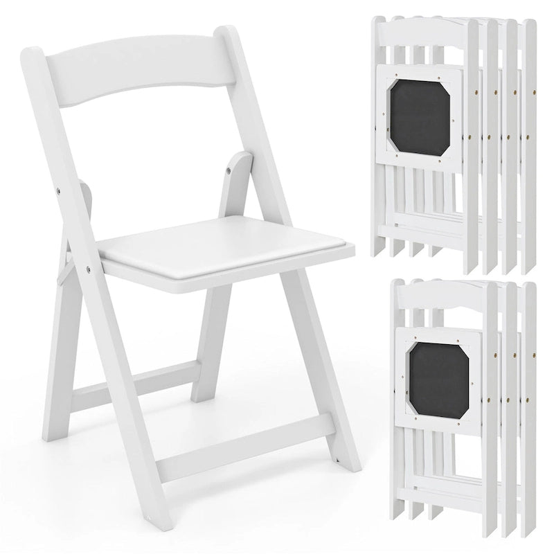 Lot de 4 chaises de salle à manger Gymax avec pieds en bois d'hévéa et siège rembourré pour