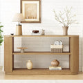 58.9 Table console moderne pour entrée, Table de canapé étroite avec étagère ouverte pour usage multifonctionnel