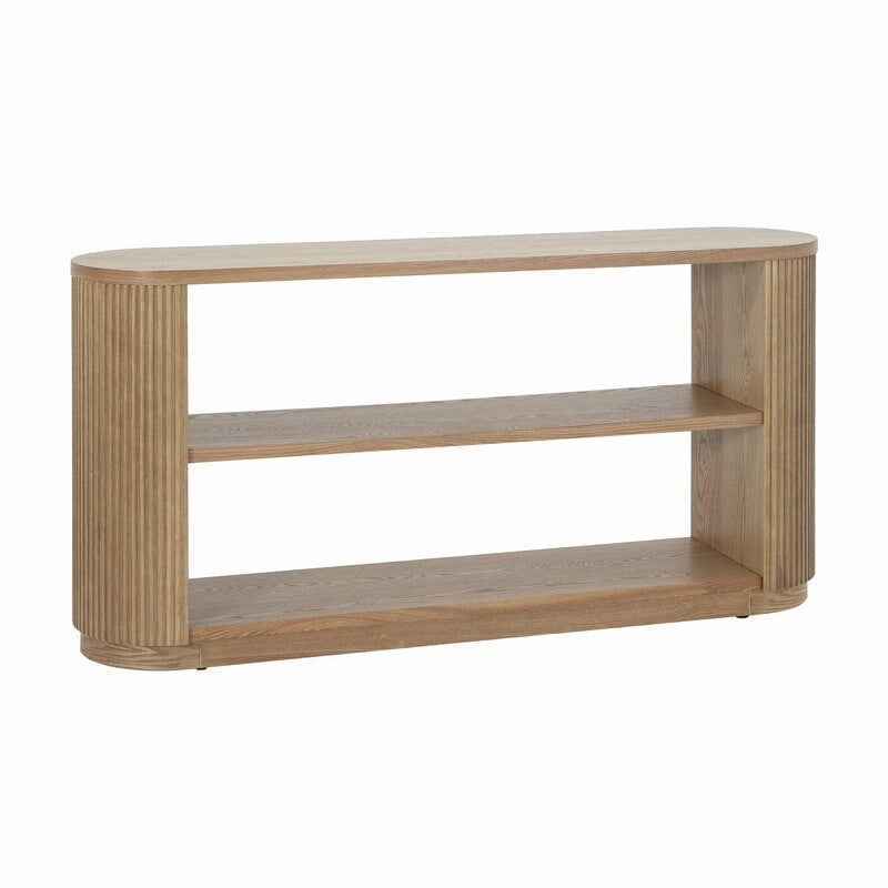 58.9 Table console moderne pour entrée, Table de canapé étroite avec étagère ouverte pour usage multifonctionnel