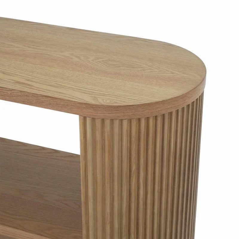 58.9 Table console moderne pour entrée, Table de canapé étroite avec étagère ouverte pour usage multifonctionnel