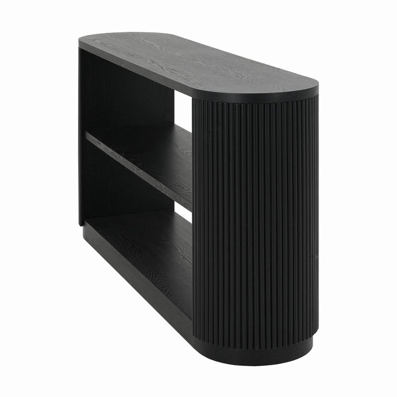 58.9 Table console moderne pour entrée, Table de canapé étroite avec étagère ouverte pour usage multifonctionnel