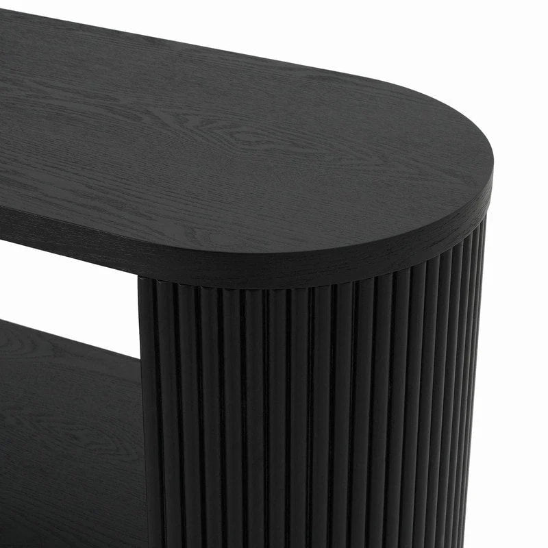 58.9 Table console moderne pour entrée, Table de canapé étroite avec étagère ouverte pour usage multifonctionnel