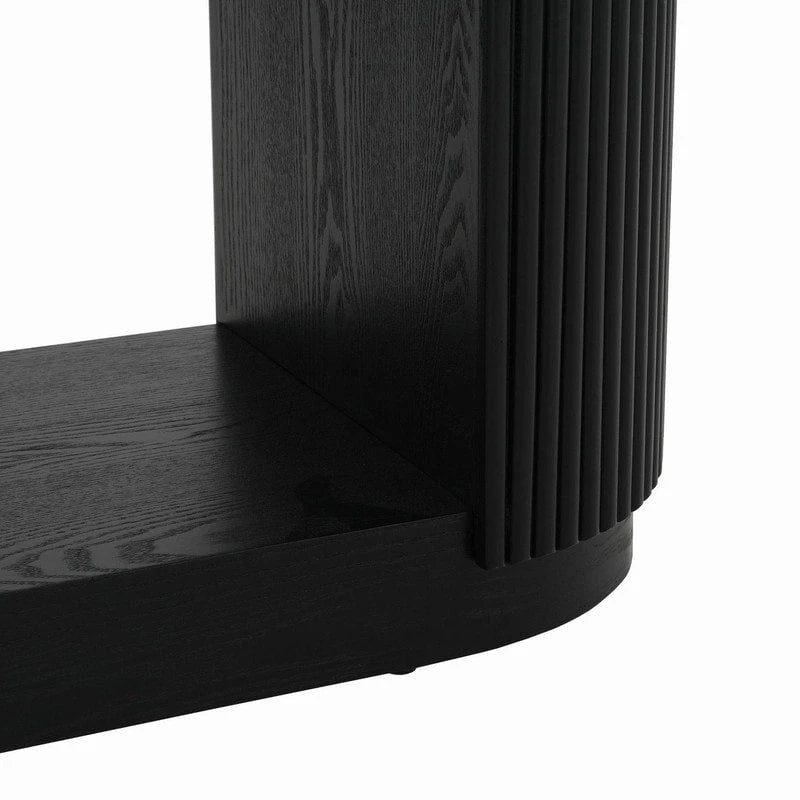 58.9 Table console moderne pour entrée, Table de canapé étroite avec étagère ouverte pour usage multifonctionnel
