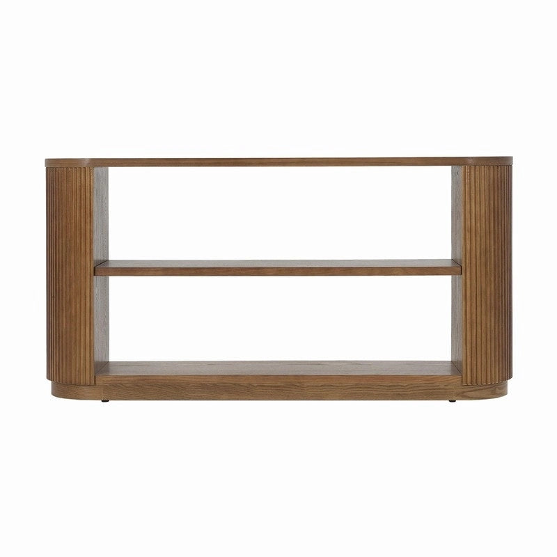58.9 Table console moderne pour entrée, Table de canapé étroite avec étagère ouverte pour usage multifonctionnel