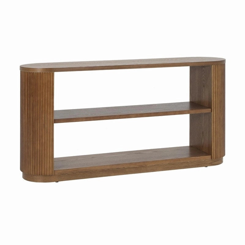 58.9 Table console moderne pour entrée, Table de canapé étroite avec étagère ouverte pour usage multifonctionnel