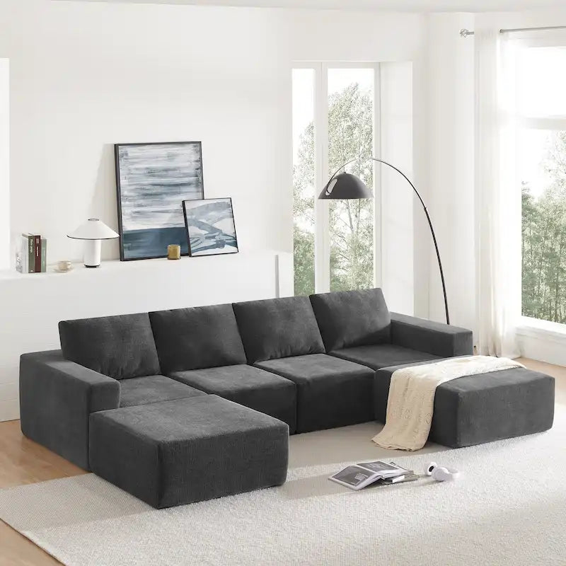 Canapé modulaire en U entièrement en mousse pour salon de sol