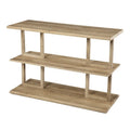 Console rectangulaire en bois naturel avec étagère inférieure et 2 étagères - 42 L x 15,75 l x 28,5 H