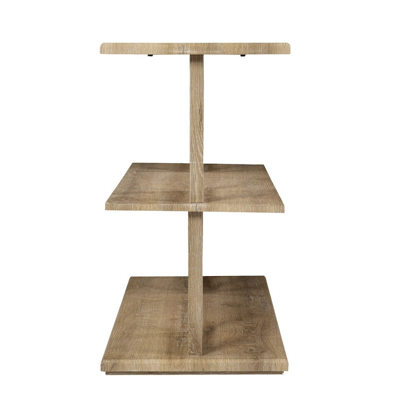 Console rectangulaire en bois naturel avec étagère inférieure et 2 étagères - 42 L x 15,75 l x 28,5 H