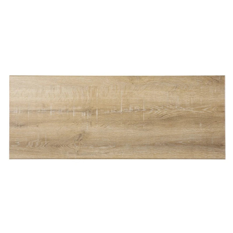 Console rectangulaire en bois naturel avec étagère inférieure et 2 étagères - 42 L x 15,75 l x 28,5 H