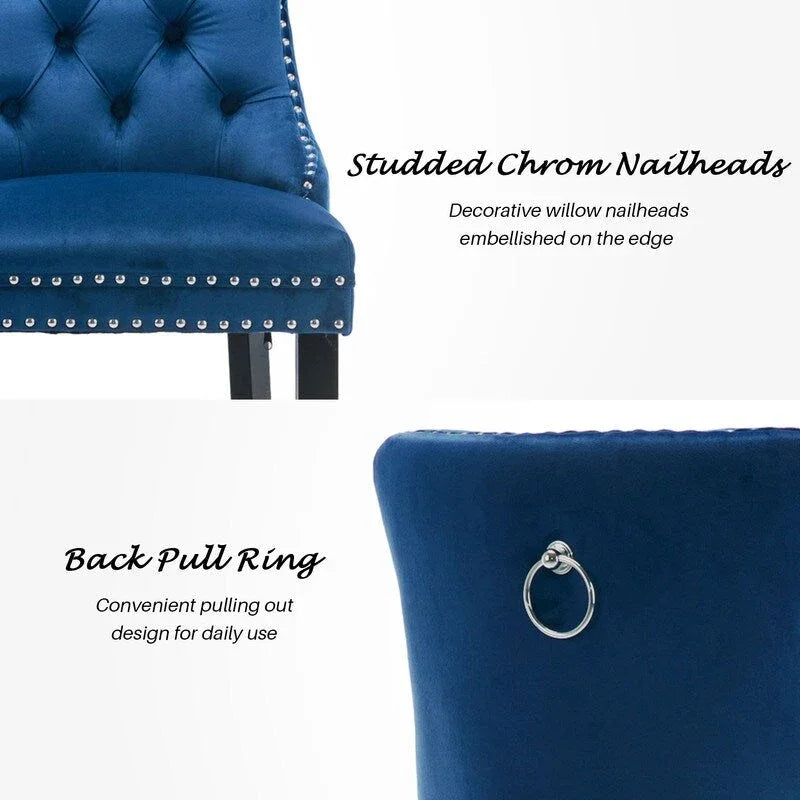 Tabourets de bar rembourrés en velours contemporains, lot de 6